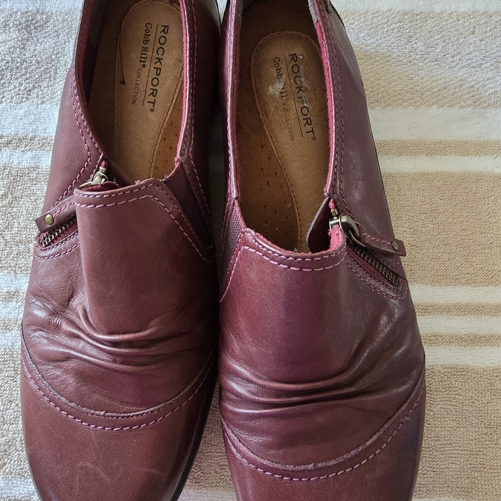 Rockport Women's Maroon Leather Loafers